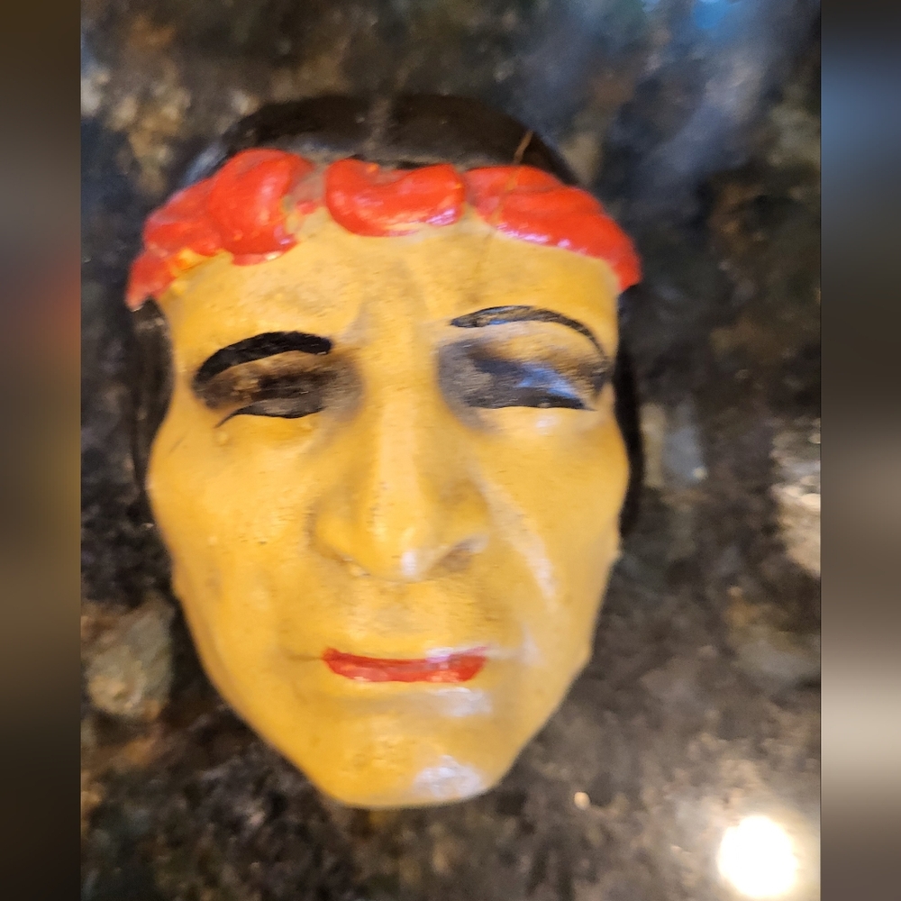 Old Vintage Small Plastic Native American Mask Set of 3 - Picture 2 of 16